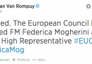 Federica Mogherini è stata nominata Alto rappresentante dell'Unione Europea per gli affari esteri