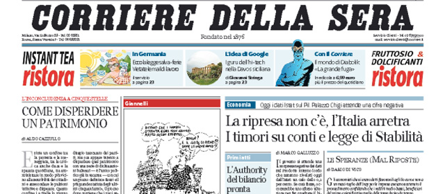 Le prime pagine di mercoledì 6 agosto 2014