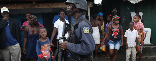 > on August 16, 2014 in Monrovia, Liberia.