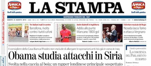 Le prime pagine di sabato 23 agosto 2014