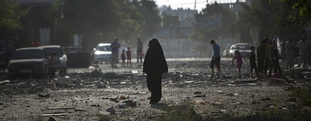 Campo profughi di Jabalia
(MAHMUD HAMS/AFP/Getty Images)