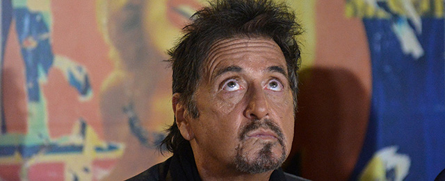 US actor Al Pacino attends a press conference as he arrives to receive the Mimmo Rotella foundation award at the Hotel Centurion on the sidelines of the 71st Venice Film Festival on August 29, 2014 in Venice. AFP PHOTO / TIZIANA FABI (Photo credit should read TIZIANA FABI/AFP/Getty Images)