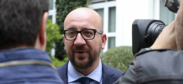 MR party chairman and royal informant Charles Michel arrives for meetings on the formation of a new federal government after last Sunday's elections, on June 28, 2014, at the parliament in Brussels. Michel succeeded De Wever as royal informant. AFP PHOTO / BELGA / NICOLAS MAETERLINCK ***BELGIUM OUT*** (Photo credit should read NICOLAS MAETERLINCK/AFP/Getty Images)