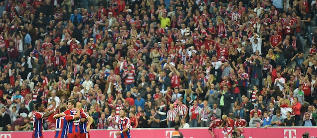 during the Bundesliga match between FC Bayern Muenchen and VfL Wolfsburg at Allianz Arena on August 22, 2014 in Munich, Germany.