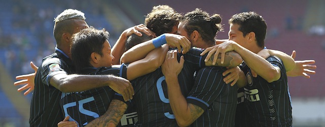 during the Serie A match between FC Internazionale Milano and US Sassuolo Calcio at Stadio Giuseppe Meazza on September 14, 2014 in Milan, Italy.