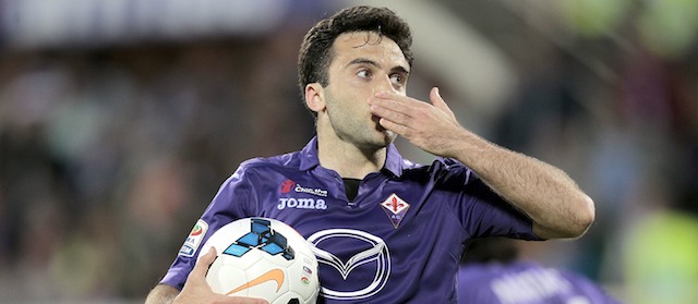 FLORENCE, ITALY - MAY 06: Giuseppe Rossi of ACF Fiorentina celebrates after scoring a goal during the Serie A match between ACF Fiorentina and US Sassuolo Calcio at Stadio Artemio Franchi on May 6, 2014 in Florence, Italy. (Photo by Gabriele Maltinti/Getty Images)