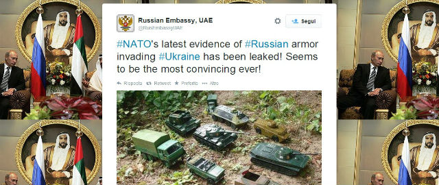 L’ambasciata russa negli Emirati Arabi Uniti si prende gioco della NATO su Twitter