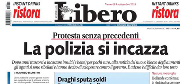 Le prime pagine di venerdì 5 settembre 2014