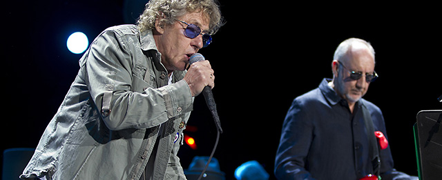 Roger Daltrey (L) and Pete Townshend, singer and guitarist of the British band The Who perform on the stage of the Ziggodome in Amsterdam, on July 5, 2013. AFO PHOTO/ANP PAUL BERGEN (Photo credit should read PAUL BERGEN/AFP/Getty Images)