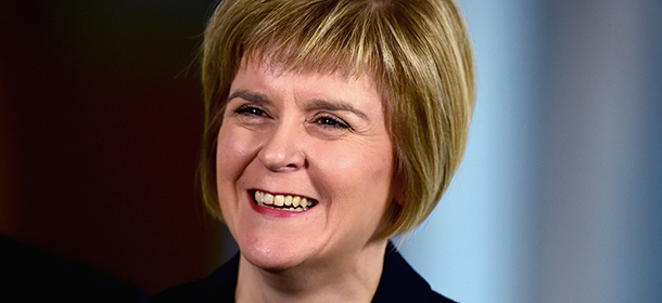 EDINBURGH, SCOTLAND - OCTOBER 02: Nicola Sturgeon deputy First Minister of Scotland gives television interviews at the Scottish Parliament on October 2, 2014 in Edinburgh,Scotland. The deputy First Minister formally launched her leadership bid last week after the resignation as leader by Alex Salmond, following the No vote in the Scottish independence referendum. Ms Sturgeon is expected to be elected unopposed to Mr Salmond as party leader and first minister. (Photo by Jeff J Mitchell/Getty Images)