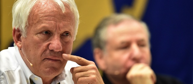 FIA Formula 1 Race's Director Charlie Whiting attends a press conference at the Sochiautodrom circuit in Sochi on October 10, 2014, ahead of the Russian Formula One Grand Prix. AFP PHOTO / DIMITAR DILKOFF (Photo credit should read DIMITAR DILKOFF/AFP/Getty Images)