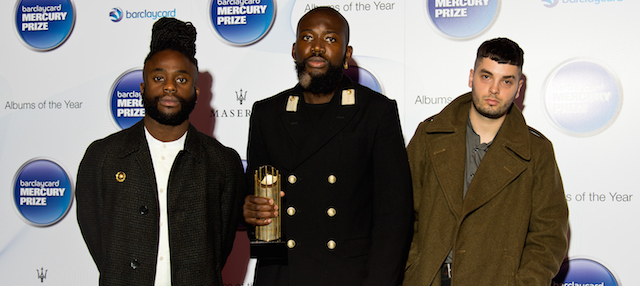 LONDON, ENGLAND - OCTOBER 29: (L-R) Alloysious Massaquoi, 'G' Hastings and Kayus Bankole of Young Fathers attends the Barclaycard Mercury Prize at The Roundhouse on October 29, 2014 in London, England. (Photo by Ben A. Pruchnie/Getty Images)