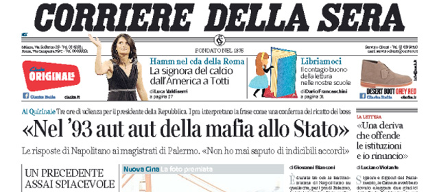 Le prime pagine di mercoledì 29 ottobre 2014
