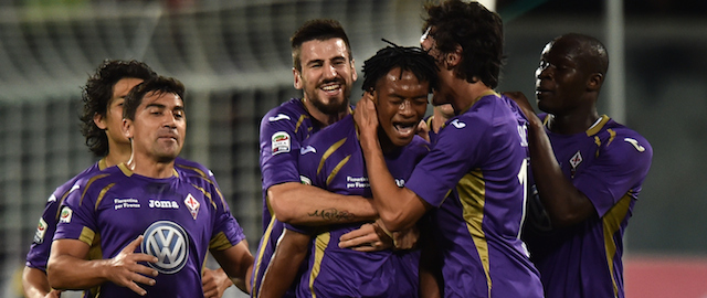during the Serie A match between ACF Fiorentina and FC Internazionale Milano at Stadio Artemio Franchi on October 5, 2014 in Florence, Italy.