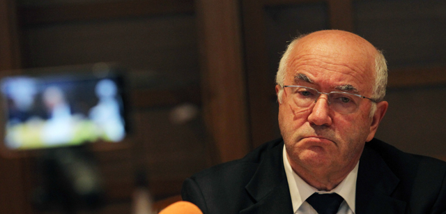 ROME, ITALY - SEPTEMBER 12: President FIGC Carlo Tavecchio attends a press conference after the Federal Council of the Italian Football Federation (FIGC) meeting on September 12, 2014 in Rome, Italy. (Photo by Paolo Bruno/Getty Images)