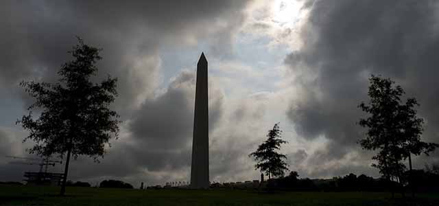 The Washington Monument is seen on the National Mall in Washington, DC, October 1, 2014. AFP PHOTO / Saul LOEB (Photo credit should read SAUL LOEB/AFP/Getty Images)
