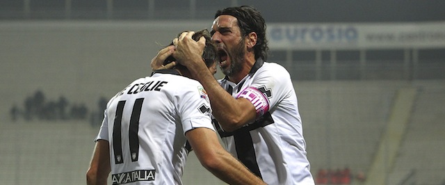 during the Serie A match between Parma FC and FC Internazionale Milano at Stadio Ennio Tardini on November 1, 2014 in Parma, Italy.