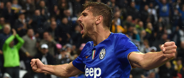 during the Serie A match between Juventus FC and Parma FC at Juventus Arena on November 9, 2014 in Turin, Italy.