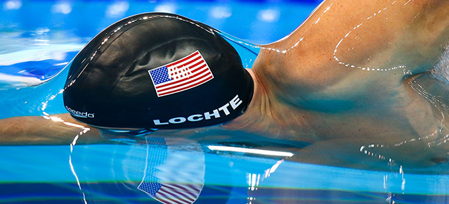 DOHA, QATAR - DECEMBER 03: Ryan Lochte of USA competes in the Men's 200m Freestyle Final on day one of the 12th FINA World Swimming Championships (25m) at the Hamad Aquatic Centre on December 3, 2014 in Doha, Qatar. (Photo by Clive Rose/Getty Images)