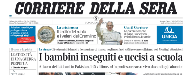 Le prime pagine di mercoledì 17 dicembre 2014