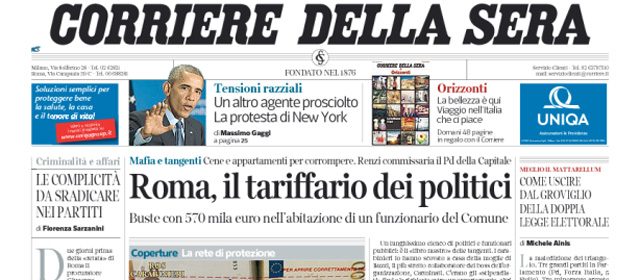 Le prime pagine di giovedì 4 dicembre 2014