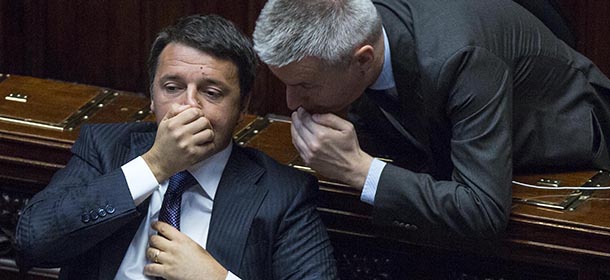 Foto Roberto Monaldo / LaPresse
24-06-2014 Roma
Politica
Camera dei Deputati - Comunicazioni del Presidente del Consiglio sul semestre di presidenza italiana Ue
Nella foto Matteo Renzi, Lorenzo Guerini

Photo Roberto Monaldo / LaPresse
24-06-2014 Rome (Italy)
Chamber of Deputies - Communications of the Prime Minister Matteo Renzi on the Italian Presidency of the EU
In the photo Matteo Renzi, Lorenzo Guerini