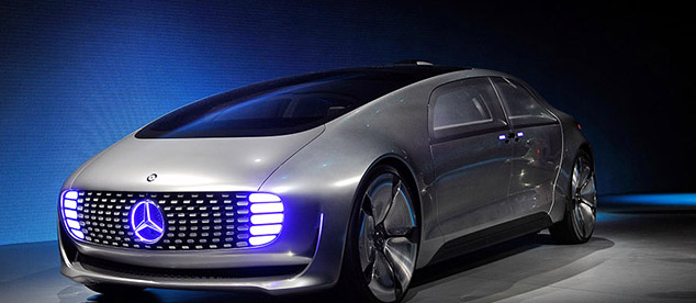 LAS VEGAS, NV - JANUARY 05: A Mercedes-Benz F 015 autonomous driving automobile is displayed at the Mercedes-Benz press event at The Chelsea at The Cosmopolitan of Las Vegas for the 2015 International CES on January 5, 2015 in Las Vegas, Nevada. CES, the world's largest annual consumer technology trade show, runs from January 6-9 and is expected to feature 3,600 exhibitors showing off their latest products and services to about 150,000 attendees. (Photo by David Becker/Getty Images)