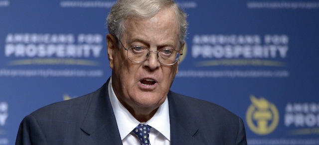 FILE - In this Aug. 30, 2013, file photo, Americans for Prosperity Foundation Chairman David Koch speaks in Orlando, Fla. The United Negro College Fund announced a $25 million grant from Koch Industries Inc. and the Charles Koch Foundation, a large donation from the conservative powerhouse Koch name that Democrats have sought to vilify heading into the 2014 mid-term elections. (AP Photo/Phelan M. Ebenhack, File)