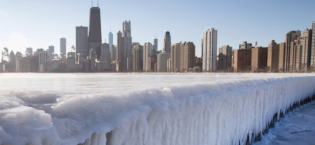 Il North Avenue Pier a Chicago, Illnois, 7 gennaio 2015.
(Scott Olson/Getty Images)