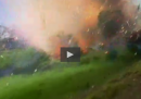 Il video dell'esplosione di una fabbrica di fuochi d'artificio
