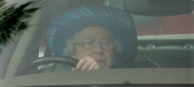 WINDSOR, UNITED KINGDOM - JUNE 24: Britain's Queen Elizabeth II drives her Jaguar car to The Credit Suisse Royal Windsor Cup Final at Guards Polo Club on June 24, 2007 in Windsor, England. (Photo by Ben Stansall/Getty Images) *** Local Caption *** Queen Elizabeth II