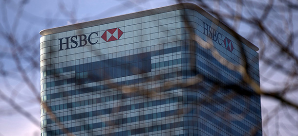 This picture taken on March 4, 2013 shows the UK headquarters of HSBC at Canary Wharf in London. Asia-focused bank HSBC said on March 4, 2013 that net profits sank 16.5 percent to $14.03 billion in 2012, hit by US money-laundering fines, mis-selling scandals, rising taxation and a huge accounting charge. Profit after tax fell to the equivalent of 10.78 billion euros last year, compared with $16.8 billion in 2011, London-headquartered HSBC said in a results statement. Pre-tax profits meanwhile slid six percent to $20.65 billion. AFP PHOTO / ANDREW COWIE (Photo credit should read ANDREW COWIE/AFP/Getty Images)