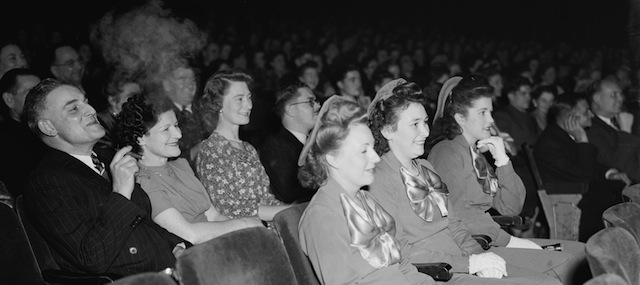 November 1946: The audience at the Paramount 25 Year Club party. (Photo by George Konig/Keystone Features/Getty Images)