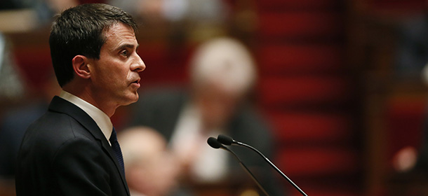French Prime Minister Manuel Valls speaks during the session of questions to the government at the National Assembly in Paris on February 17, 2015. AFP PHOTO / PATRICK KOVARIK (Photo credit should read PATRICK KOVARIK/AFP/Getty Images)