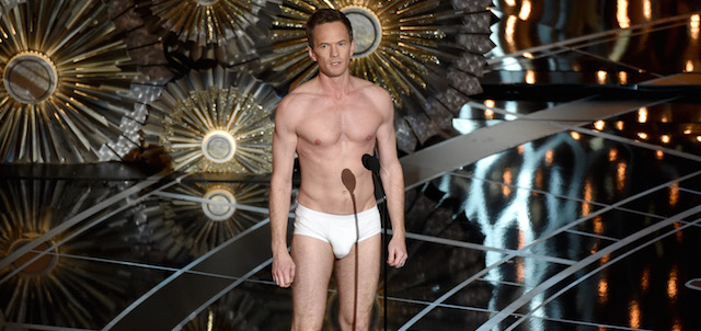 Host Neil Patrick Harris speaks on stage at the Oscars on Sunday, Feb. 22, 2015, at the Dolby Theatre in Los Angeles. (Photo by John Shearer/Invision/AP)
