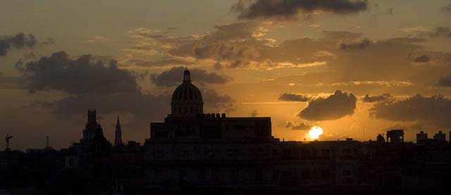 The Capitol building is seen during the sunset in Havana, Thursday, Oct .16, 2008. (AP Photo/Ramon Espinosa)