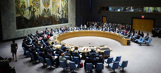 NEW YORK, NY - SEPTEMBER 19: Members of the United Nations Security Council hold a meeting on the situation concerning Iraq on September 19, 2014 at UN headquarters in New York City. Secretary Kerry attended the Council for supporting the new Iraqi government and the Iraqi people. (Photo by Eduardo Munoz Alvarez/Getty Images)