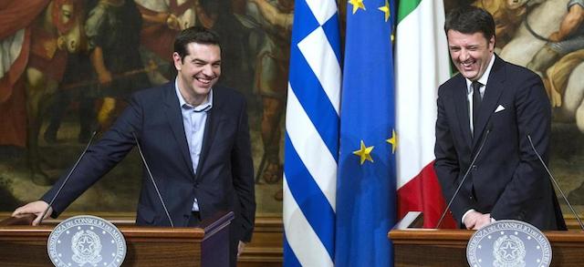 Le foto di Renzi e Tsipras a Roma