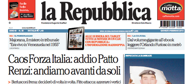 Le prime pagine di giovedì 5 febbraio 2015
