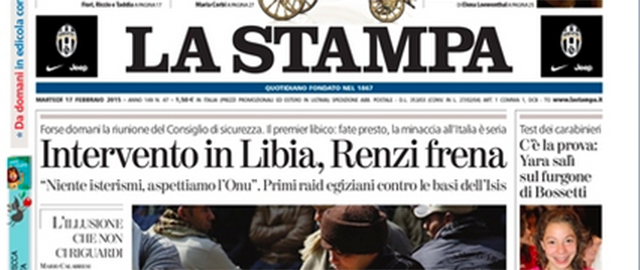 Le prime pagine di martedì 17 febbraio 2015