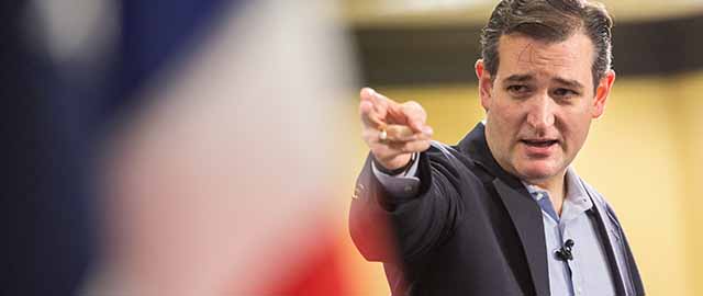 MYRTLE BEACH, SC - JANUARY 18: Senator Ted Cruz (R-TX) speaks to the South Carolina Tea Party Coalition convention on January 18, 2015 in Myrtle Beach, South Carolina. A variety of conservative presidential hopefuls spoke at the gathering on the second day of a three day event. (Photo by Richard Ellis/Getty Images)