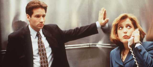 383551 01: 1996 GILLIAN ANDERSON AND DAVID DUCHOVNY OF THE HIT SERIES THE "X-FILES". (Photo by Fox/Liaison)