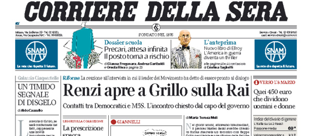 Le prime pagine di giovedì 5 marzo 2015