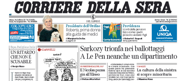 Le prime pagine di lunedì 30 marzo 2015