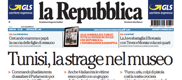 Le prime pagine di giovedì 19 marzo 2015