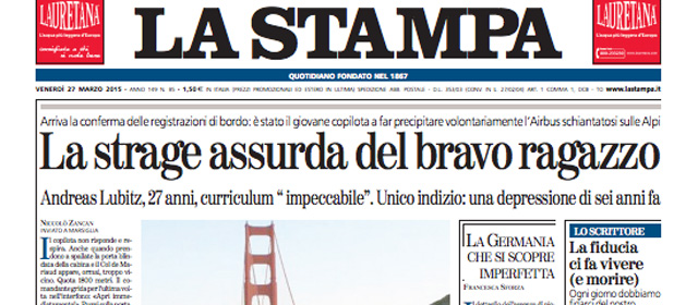 Le prime pagine di venerdì 27 marzo 2015