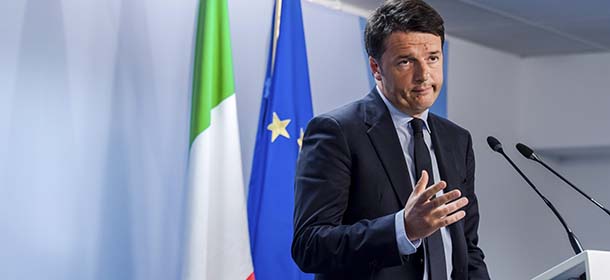 Italian Prime Minister Matteo Renzi speaks during a media conference after an emergency EU summit at the EU Council building in Brussels on Thursday, April 23, 2015. EU leaders on Thursday committed extra ships, planes and helicopters to save lives in the Mediterranean at an emergency summit convened after hundreds of migrants drowned in the space of a few days. (AP Photo/Geert Vanden Wijngaert)