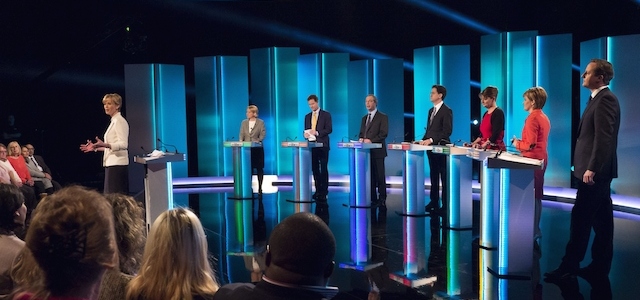 L'inizio del dibattito. 
(Ken McKay/ITV via Getty Images)
