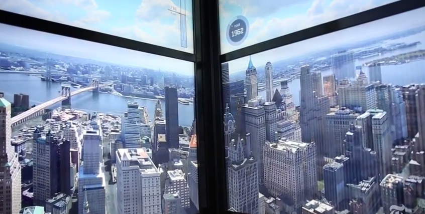 La costruzione di New York dal 1500 a oggi, in time lapse nell'ascensore del One World Trade Center