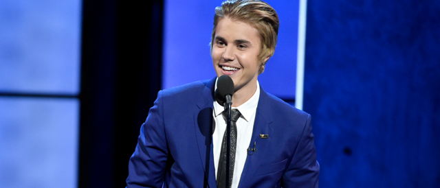 Justin Bieber speaks at the Comedy Central Roast of Justin Bieber at Sony Pictures Studios on Saturday, March 14, 2015, in Culver City, Calif. (Photo by Chris Pizzello/Invision/AP)